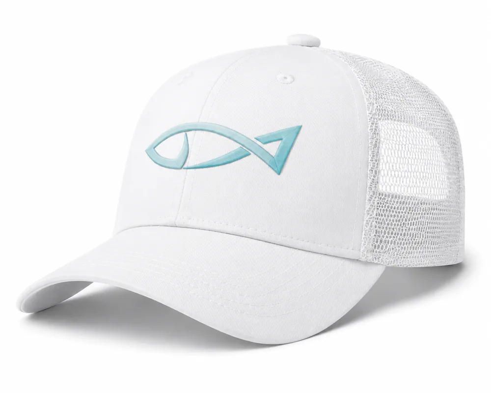 Fish Mark Trucker — White